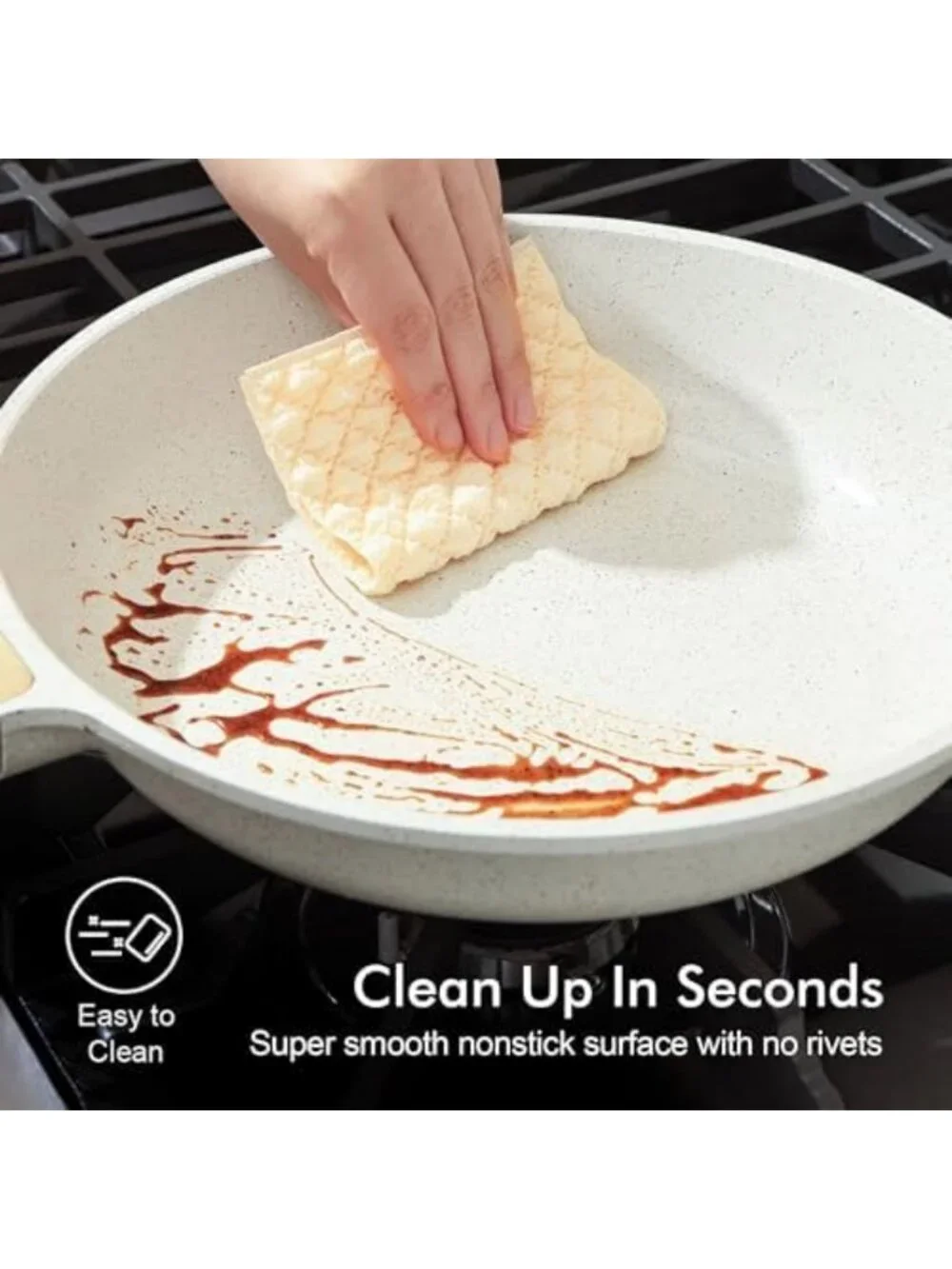 11-Inch Nonstick Ceramic Frying Pan - Healthy Induction-Compatible Omelet